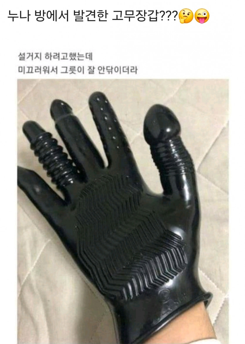 누나 방에서 발견된 고무장갑