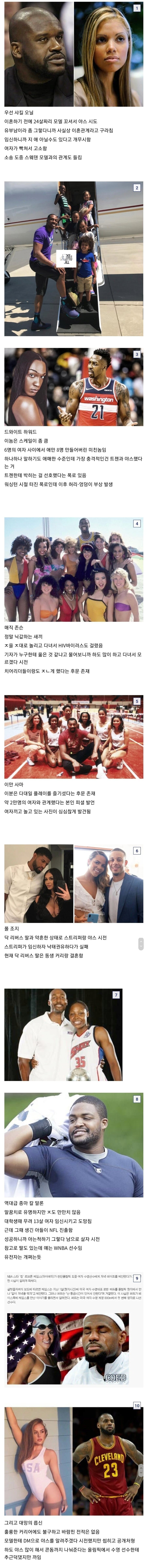 엄청 문란하다는 NBA 레전드 선수들의 성생활