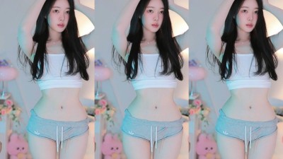 회색돌핀 말아올려서 팬티같이 만든  BJ 아윤 특급 허리골반