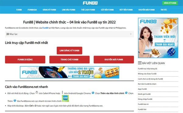 Fun88, 베트남에 카지노와 스포츠 베팅 플랫폼 출시