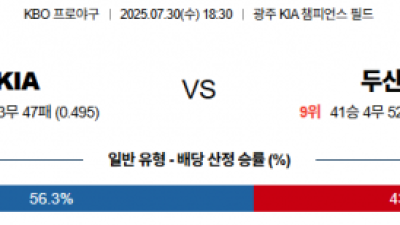 7월 30일 KBO KIA vs 두산
