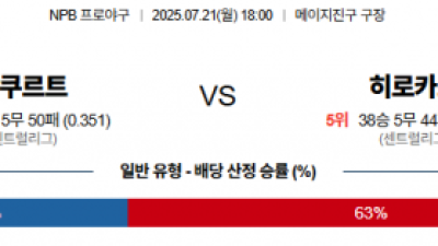 7월 21일 NPB 야쿠르트 vs 히로카프