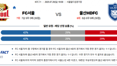 7월 20일 K리그1 FC서울 vs 울산HDFC