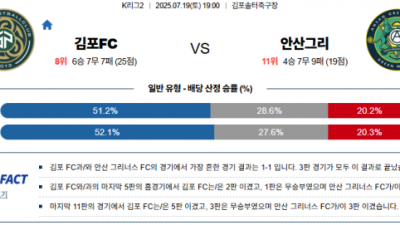 7월 19일 K리그2 김포FC vs 안산그리