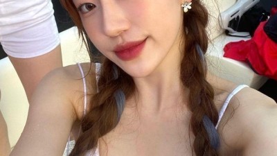 민소매 니트 나시 이지원 치어리더