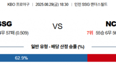 8월 29일 KBO SSG vs NC