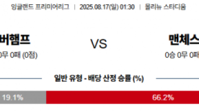 8월 17일 EPL 울버햄튼 vs 맨시티