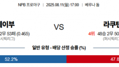 8월 11일 NPB 세이부 vs 라쿠텐