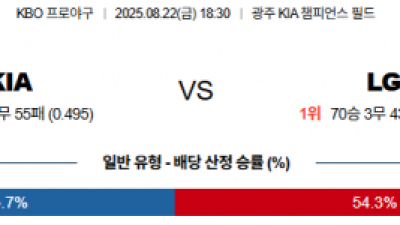 8월 22일 KBO KIA vs LG