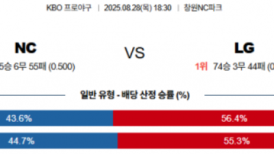 8월 28일 KBO NC vs LG