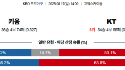 8월 17일 KBO 키움 vs KT