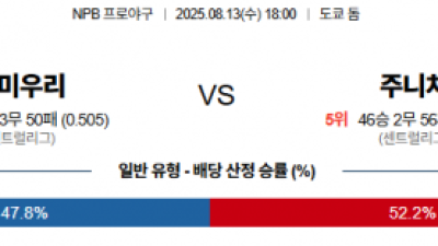 8월 13일 NPB 요미우리 vs 주니치