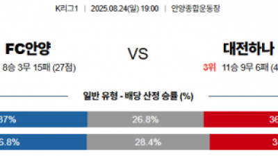 8월24일 K1리그 FC안양 vs 대전하나
