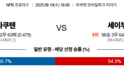 9월 10일 NPB 라쿠텐 vs 세이부