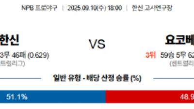 9월 10일 NPB 한신 vs 요코베이