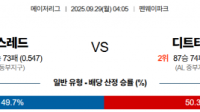 9월 29일 MLB 보스레드 vs 디트타이