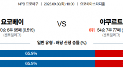 9월 30일 NPB 요코베이 vs 야쿠르트