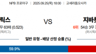 9월 25일 NPB 오릭스 vs 지바롯데
