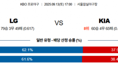 9월 13일 KBO LG vs KIA