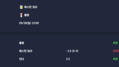 2025-09-28 [Premier League] 애스턴 빌라 VS 풀럼 분석