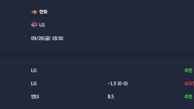 2025-09-26 [KBO] 한화 VS LG 분석