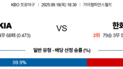 9월 18일 KBO KIA vs 한화