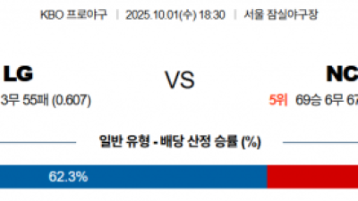 10월 1일 KBO LG vs NC