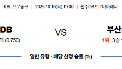 10월16일 원주DB:부산KCC KBL 분석 및 예측 스포츠중계:스포츠무료중계