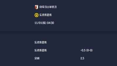 2025-11-01 [Bundesliga] 아우크스부르크 VS 도르트문트 분석