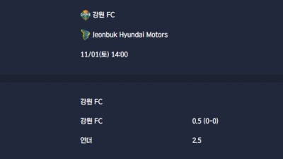 2025-11-01 [K League Classic] 강원 FC VS Jeonbuk Hyundai Motors 분석