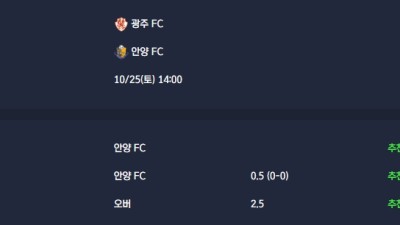 2025-10-25 [K League Classic] 광주 FC VS 안양 FC 분석