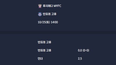 2025-10-25 [J-League Division 2] 후지에다 MYFC VS 반포레 고후 분석