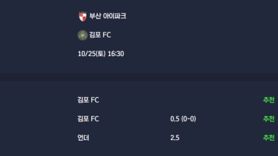 2025-10-25 [K2 League] 부산 아이파크 VS 김포 FC 분석