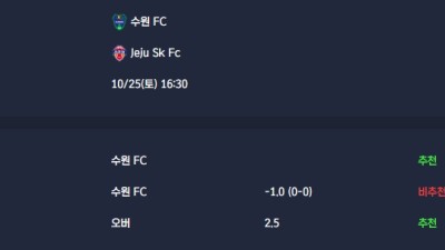 2025-10-25 [K League Classic] 수원 FC VS Jeju Sk Fc 분석