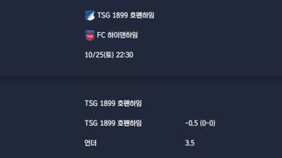 2025-10-25 [Bundesliga] TSG 1899 호펜하임 VS FC 하이덴하임 분석