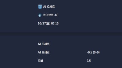 2025-10-27 [Ligue 1] AJ 오세르 VS 르아브르 AC 분석