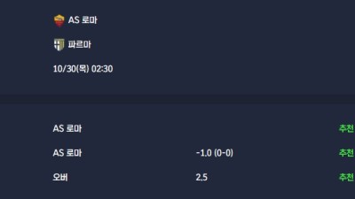 2025-10-30 [Serie A] AS 로마 VS 파르마 분석