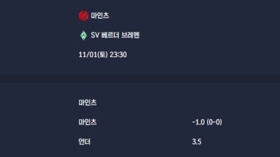 2025-11-01 [Bundesliga] 마인츠 VS SV 베르더 브레멘 분석