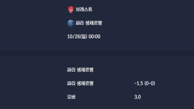 2025-10-26 [Ligue 1] 브레스트 VS 파리 생제르맹 분석
