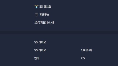 2025-10-27 [Serie A] SS 라치오 VS 유벤투스 분석