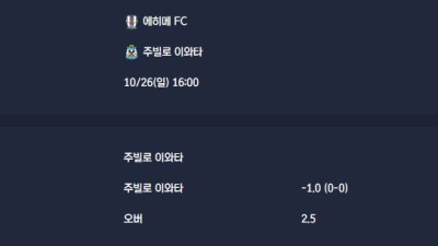 2025-10-26 [J-League Division 2] 에히메 FC VS 주빌로 이와타 분석