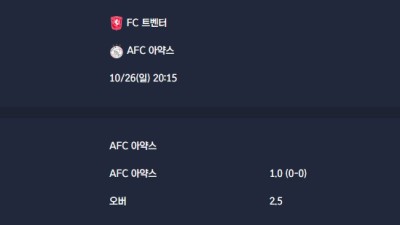 2025-10-26 [Eredivisie] FC 트벤터 VS AFC 아약스 분석