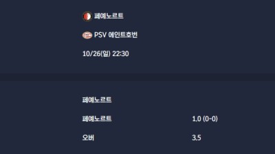 2025-10-26 [Eredivisie] 페예노르트 VS PSV 에인트호번 분석