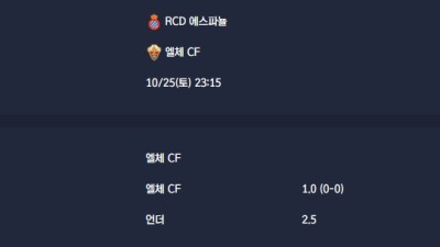2025-10-25 [LaLiga] RCD 에스파뇰 VS 엘체 CF 분석