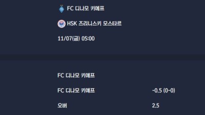2025-11-07 [UEFA Conference League] FC 디나모 키예프 VS HSK 즈리니스키 모스타르 분석