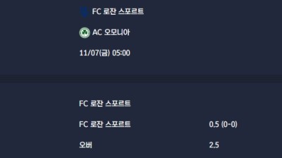 2025-11-07 [UEFA Conference League] FC 로잔 스포르트 VS AC 오모니아 분석