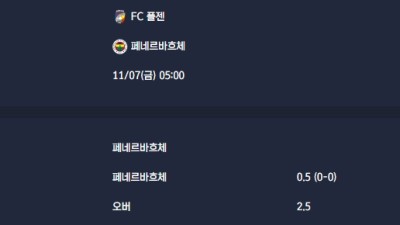 2025-11-07 [UEFA Europa League] FC 플젠 VS 페네르바흐체 분석