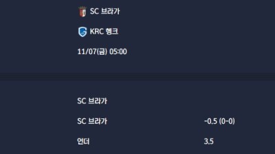 2025-11-07 [UEFA Europa League] SC 브라가 VS KRC 헹크 분석