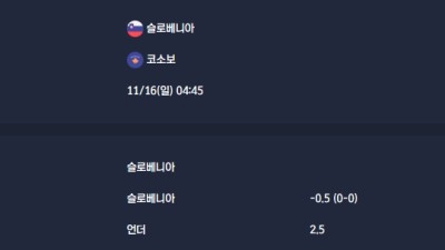 2025-11-16 [World Cup 2026 Qualification Europe] 슬로베니아 VS 코소보 분석
