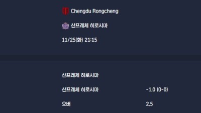 2025-11-25 [AFC Champions League Elite] Chengdu Rongcheng VS 산프레체 히로시마 분석